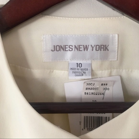 NWT 1980s Vintage Jones New York Cream Blazer - Picture 7 of 12